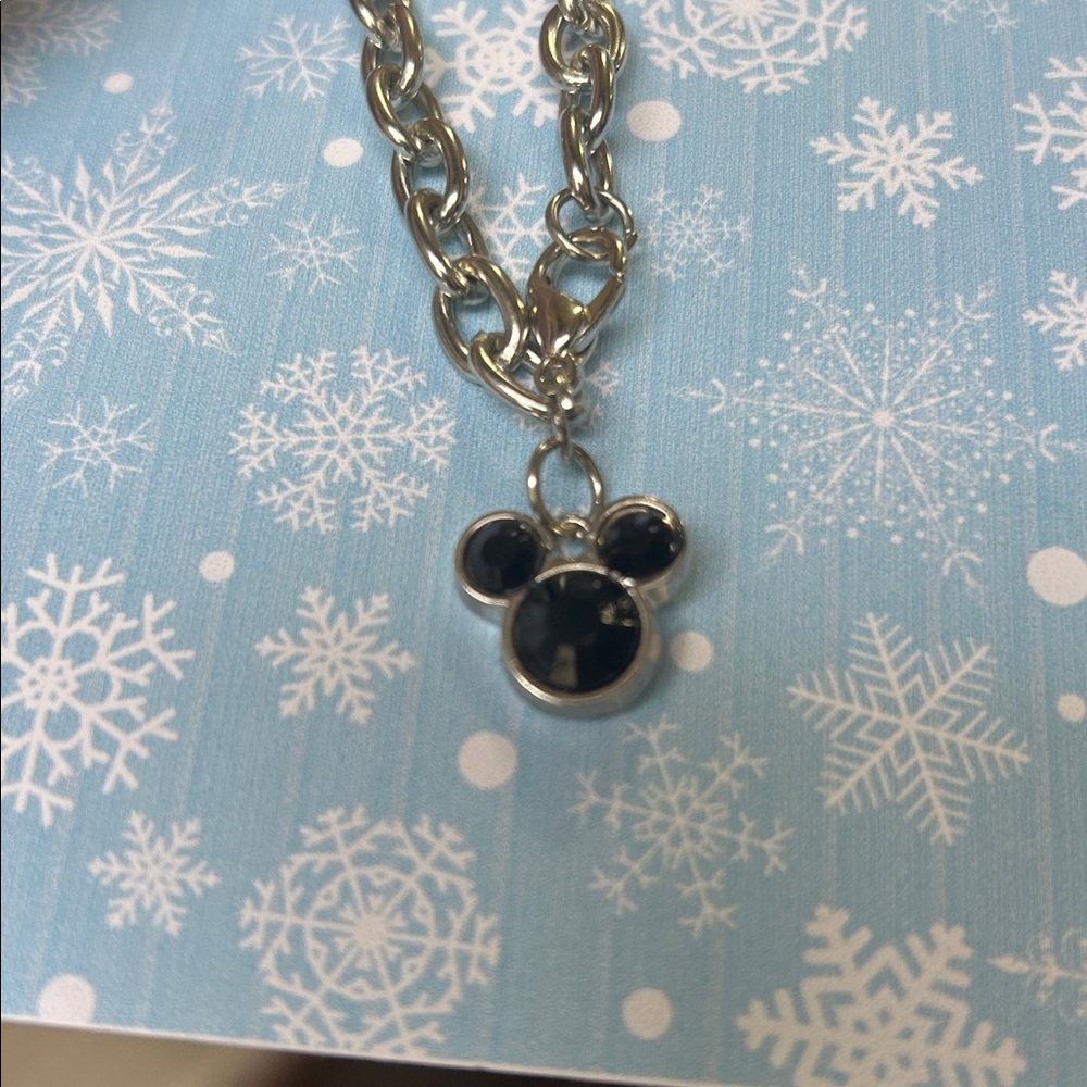 Disney Chain Bracelet with Black Mickey Mouse Charm - Picture 3 of 5